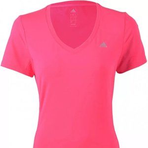 ADIDAS Women Medium CLIMA ESS TEE Pink Sport Workout Top Short Sleeve Activewear